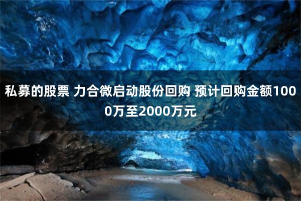 私募的股票 力合微启动股份回购 预计回购金额1000万至2000万元